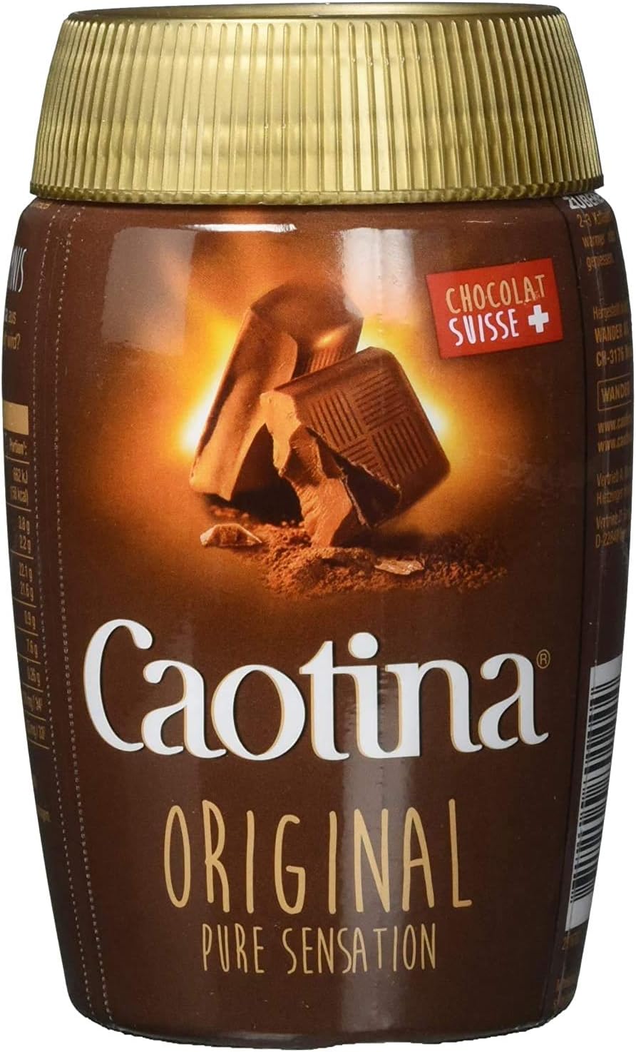 Caotina original, Cocoa Powder, Swiss Chocolate, Set of 2, Hot Chocolate Drinking Chocolate Screen Certified – 200 g