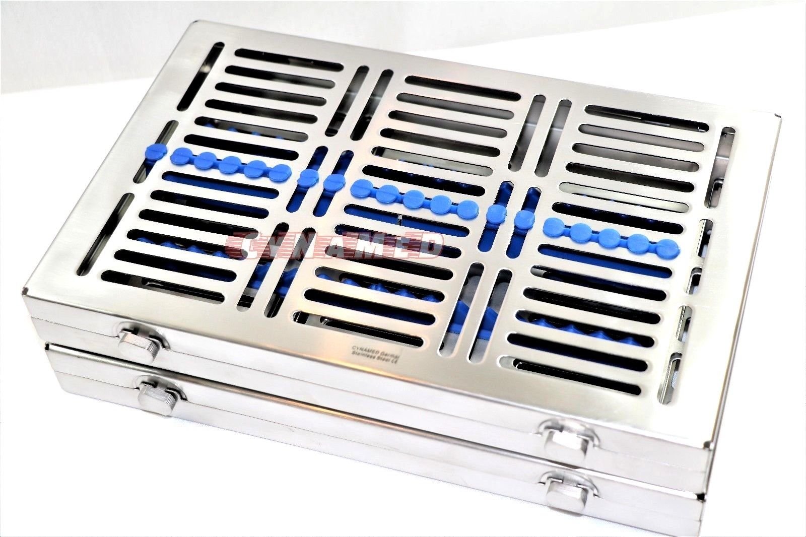 3 German Dental Autoclave Sterilization Cassettes for 20 Instruments Blue Cynamed