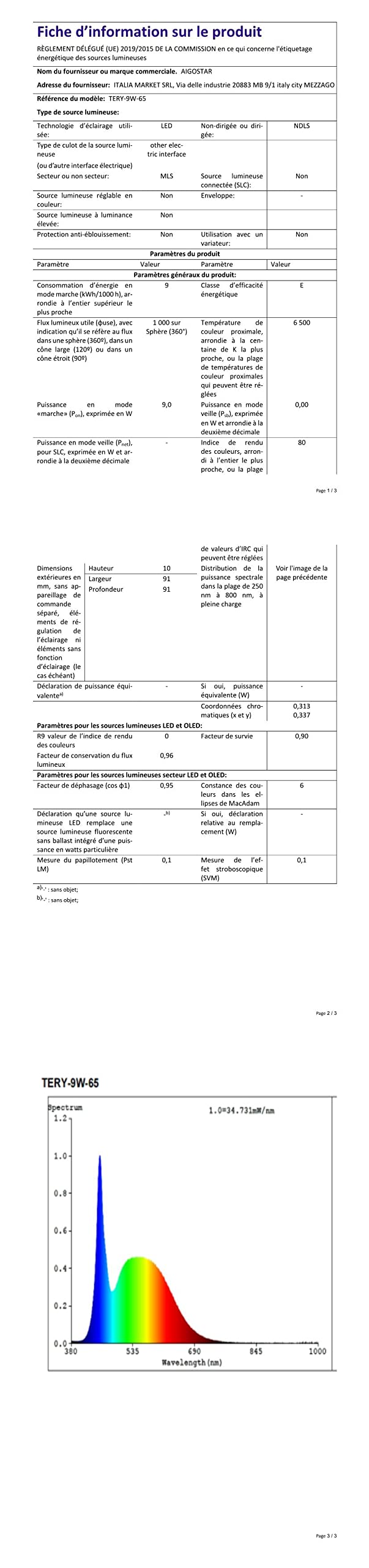Aigostar Faretti da incasso per cartongesso, 9 W Equivalenti a 72 W, Alta luminosità, Integrati ultrasottile lampada da soffitto, Luce bianca fredda 6500K, 230V, Ф118-128mm (6 Confezione)
