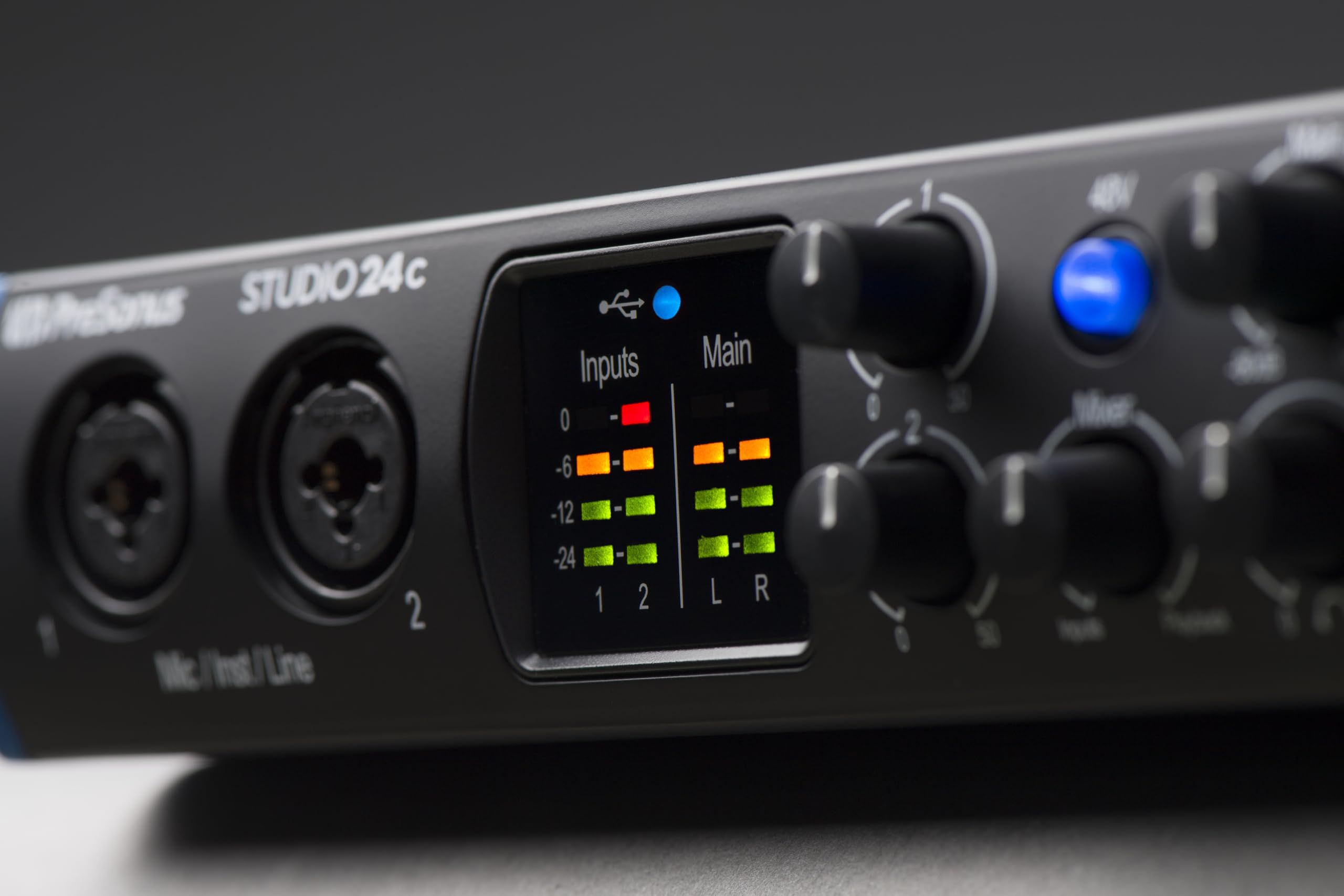 PreSonus Studio 24c, USB-C-Audio-Interface, für Aufnahme, Streaming, Podcasting mit Software-Bundle inklusive Studio One Artist, Ableton Live Lite DAW