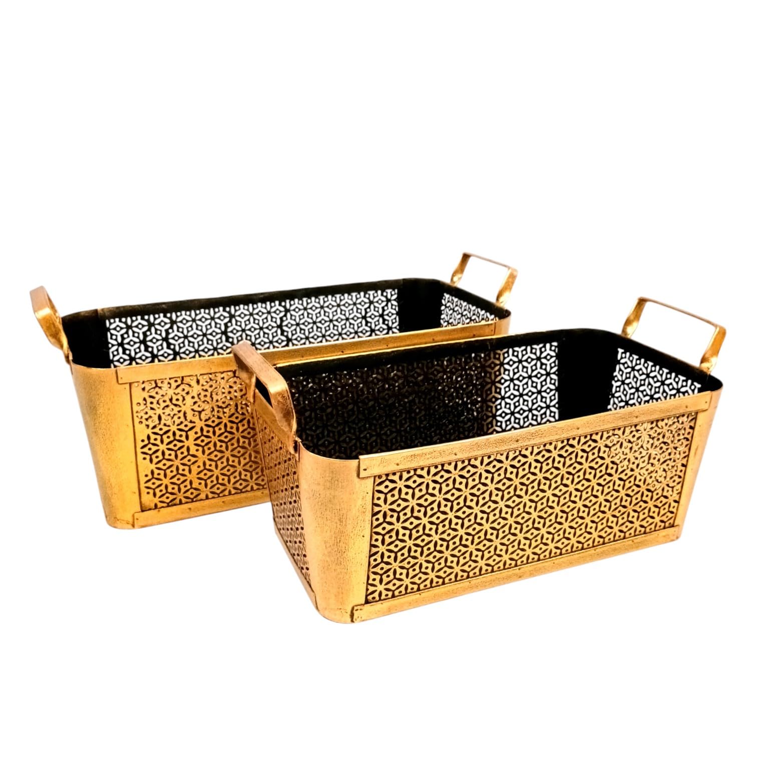 Golden Iron Basket - Decorative & Gift Basket -12