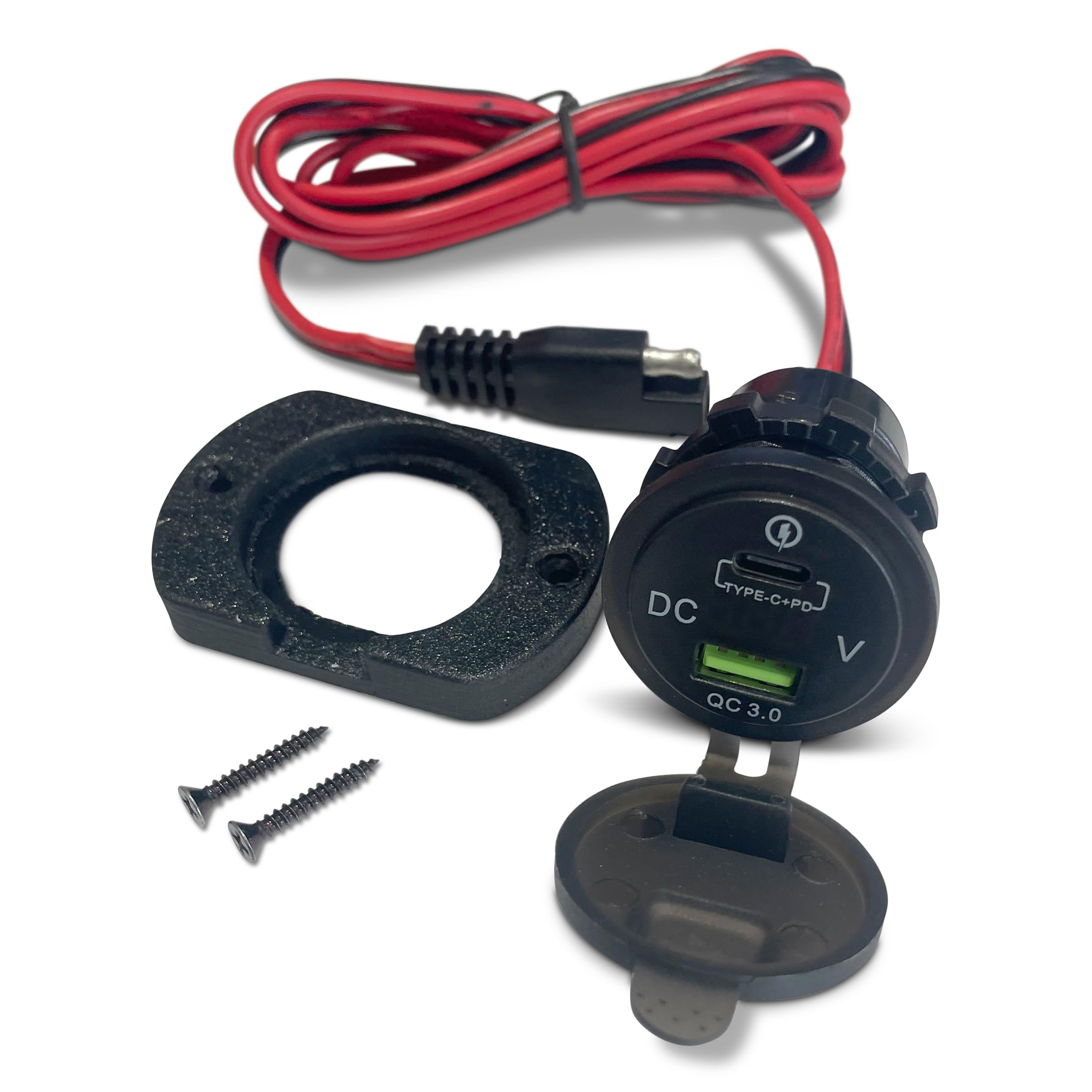 Yak-PowerYak Power | Dual USB-C and USB QC3.0 Fast Charging Port with Voltmeter | YP-UMP48