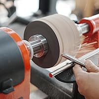 Vista 4 de Placa frontal de torno de madera de acero de 2 pulgadas con mandril roscado y dos arandelas de nailon, compatible con torno de carpintería