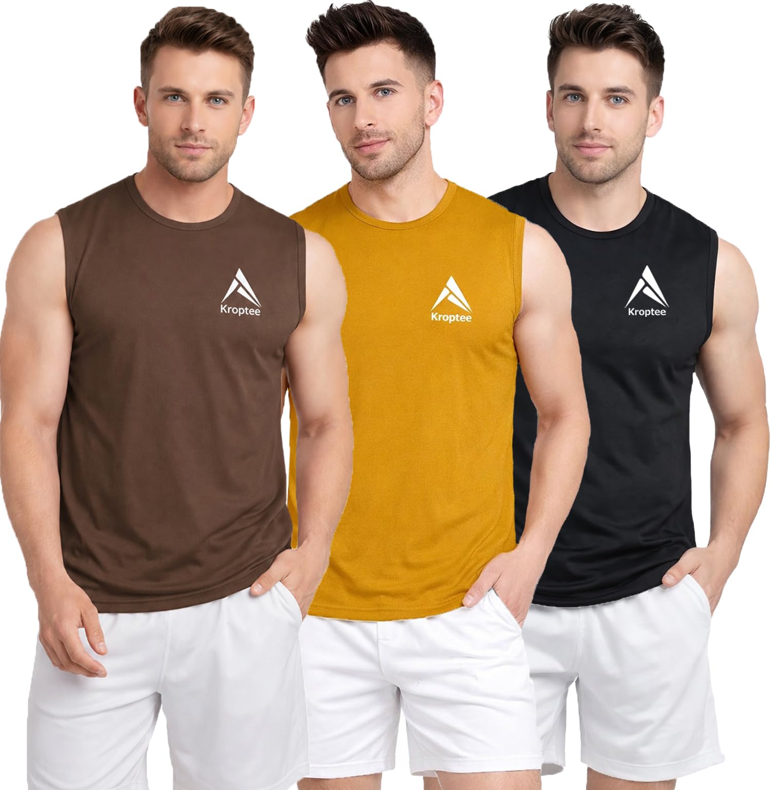 kroptee Stylish Vest for Men | Vest for Boys - Perfect for Gym Workouts,| Men's Tank Top Regular fit|Cotton Combo Pack of 3 Sports Vest-picture-33