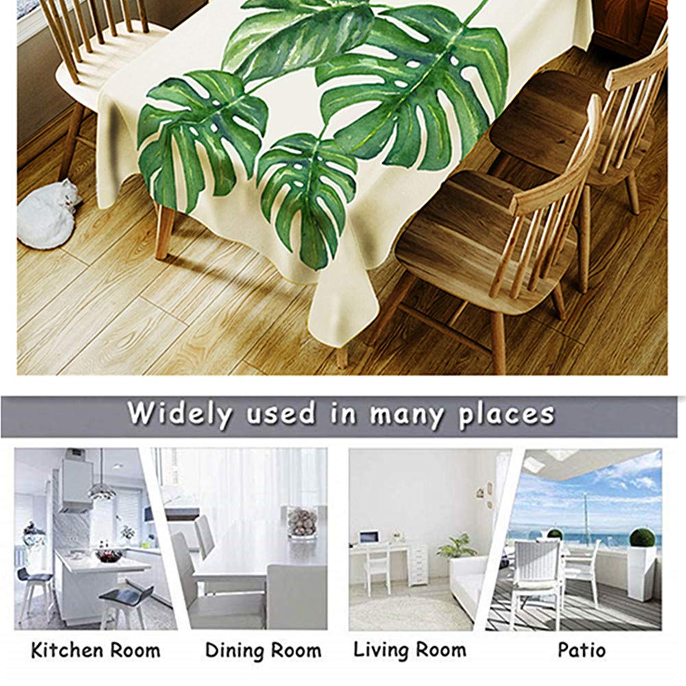 FANIVIN Tovaglia Rettangolare in cotone e lino Resistente all'acqua e alle macchie Facile da pulire Verde scuro 200 * 350cm
