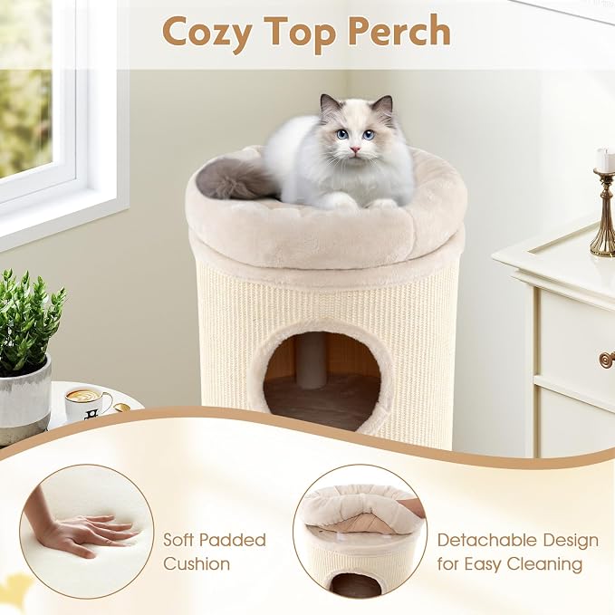 Casa para Gatos Tangkula 4 Niveles 49" Beige miniatura 6