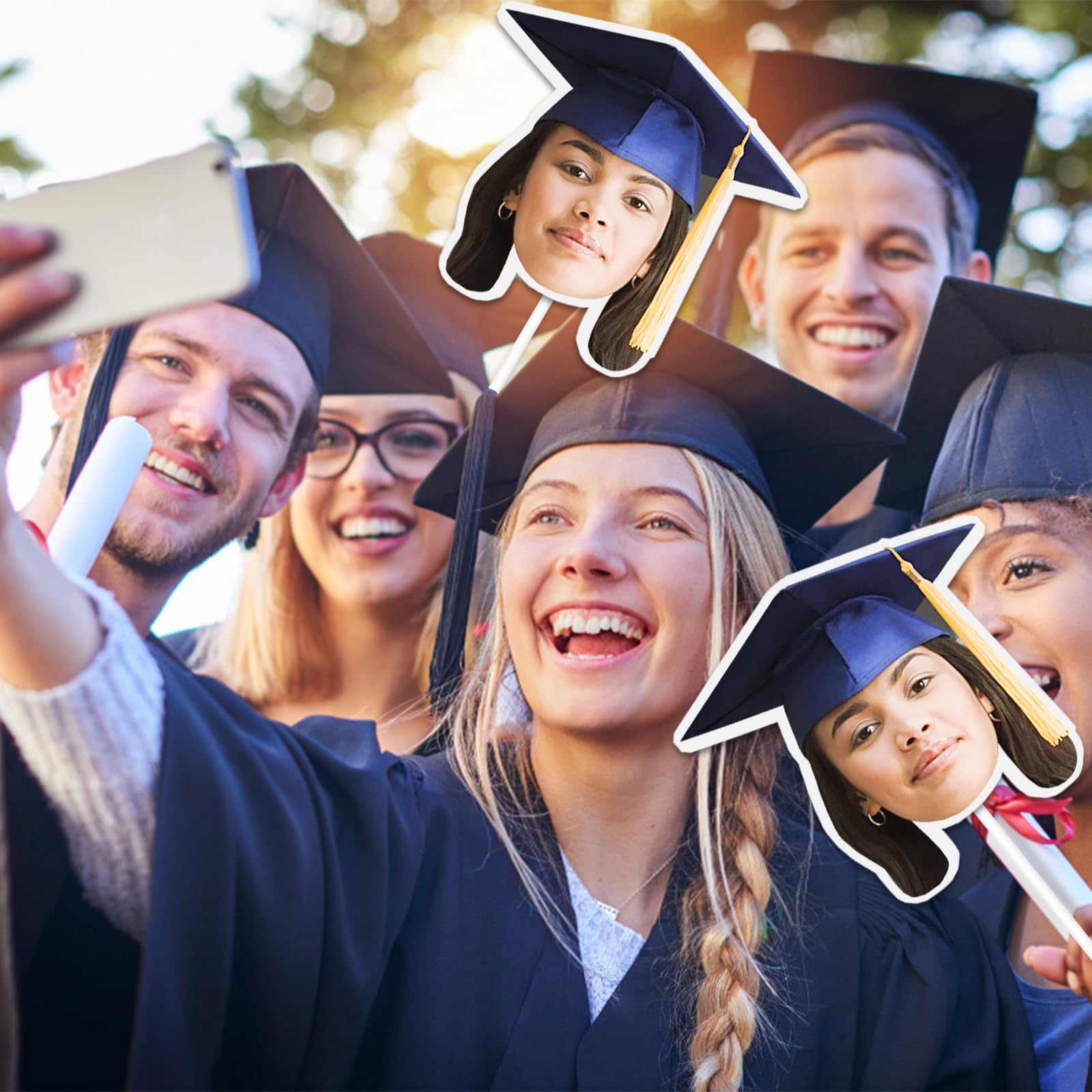 Sagome di teste su bastoncino, divertenti sagome di volti, sagome fotografiche personalizzate, sagome di cartone personalizzate per tifosi, Fatheads personalizzabili per feste, compleanni, matrimoni