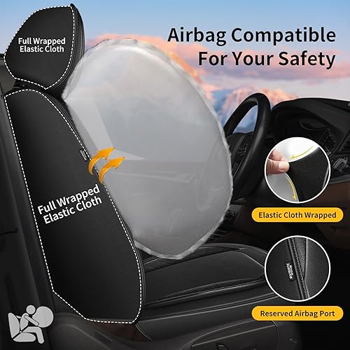 Miniatura 4 de AOMSAZTO Fundas de asiento de automóvil para Mazda CX-5 2013-2024, juego completo de fundas de asiento de automóvil de cuero, protector de asiento