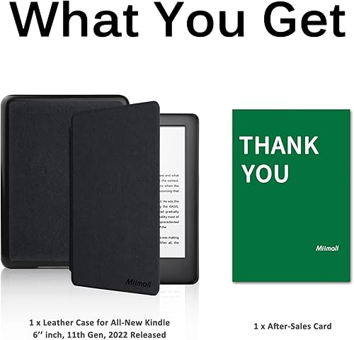 Miniatura 8 de Miimall Funda compatible con Kindle (11 generación, lanzada en 2022), carcasa de piel sintética ultrafina con imán de apagado y encendido
