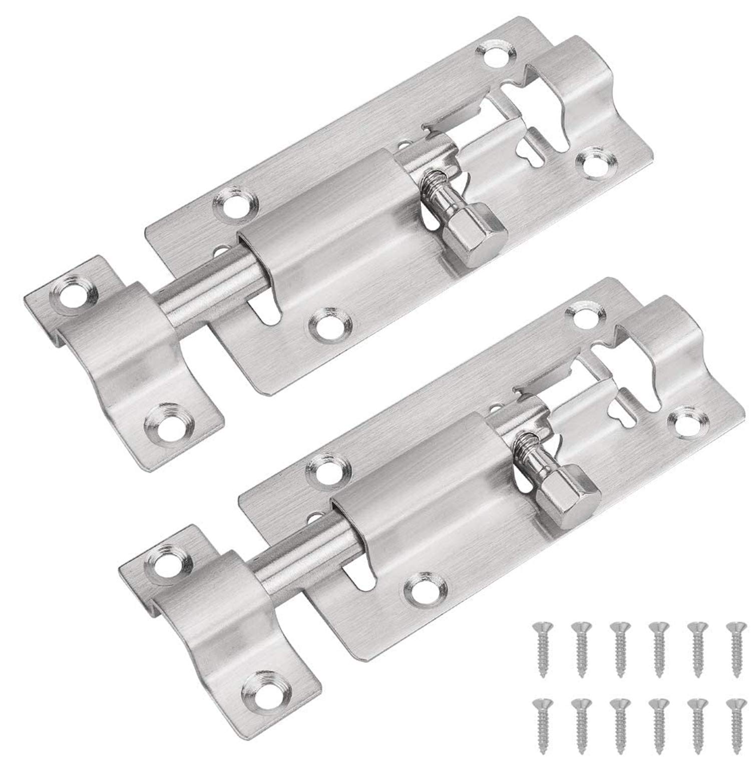 Buy MixColours 2 Pack White Solid Aluminium Slide Bolt Latch, Mini Door Barrel Bolts Latches