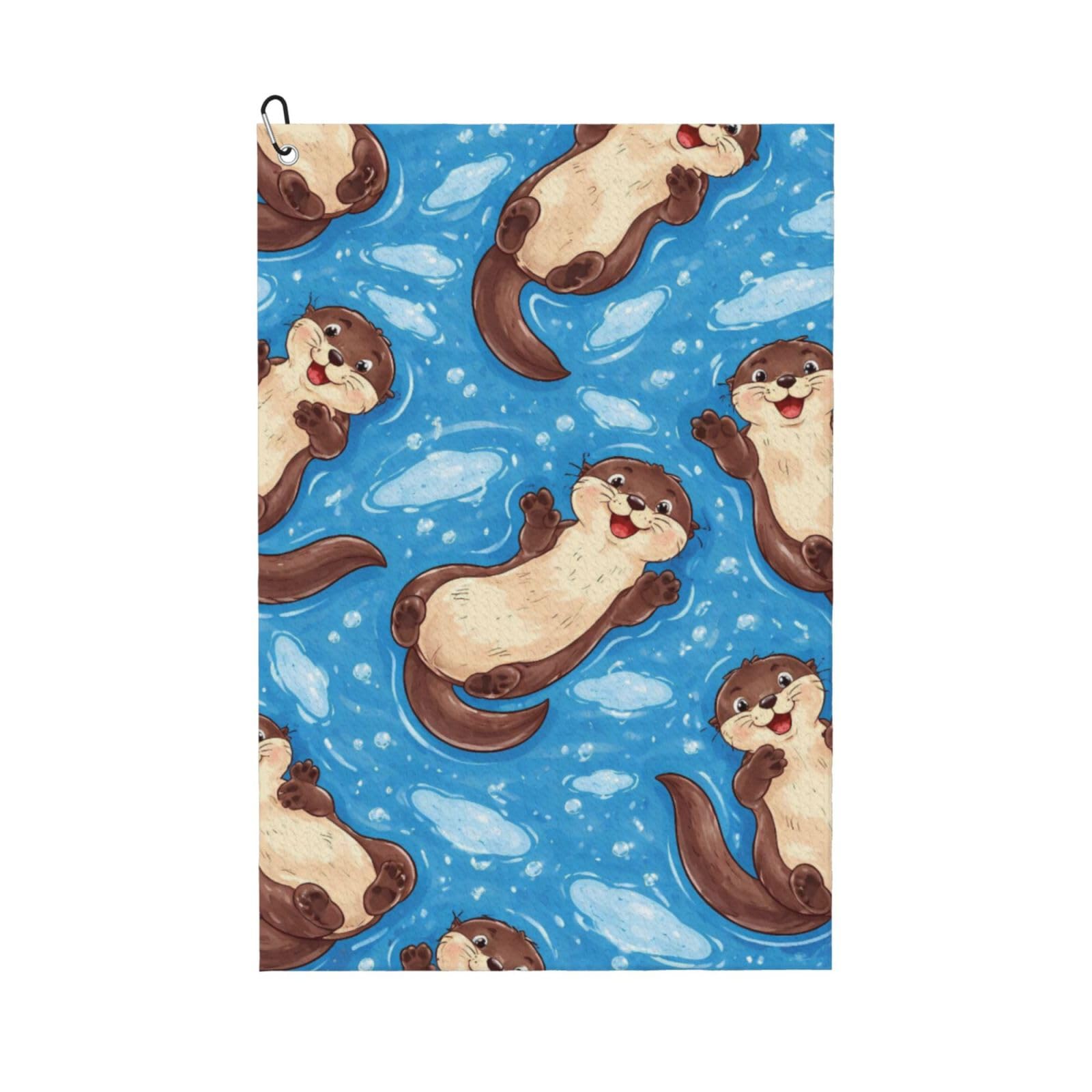 Oudrspo Lovely Cartoon Otter Multi-Functional Golf Towel | Absorbent Quick Drying 16x24in
