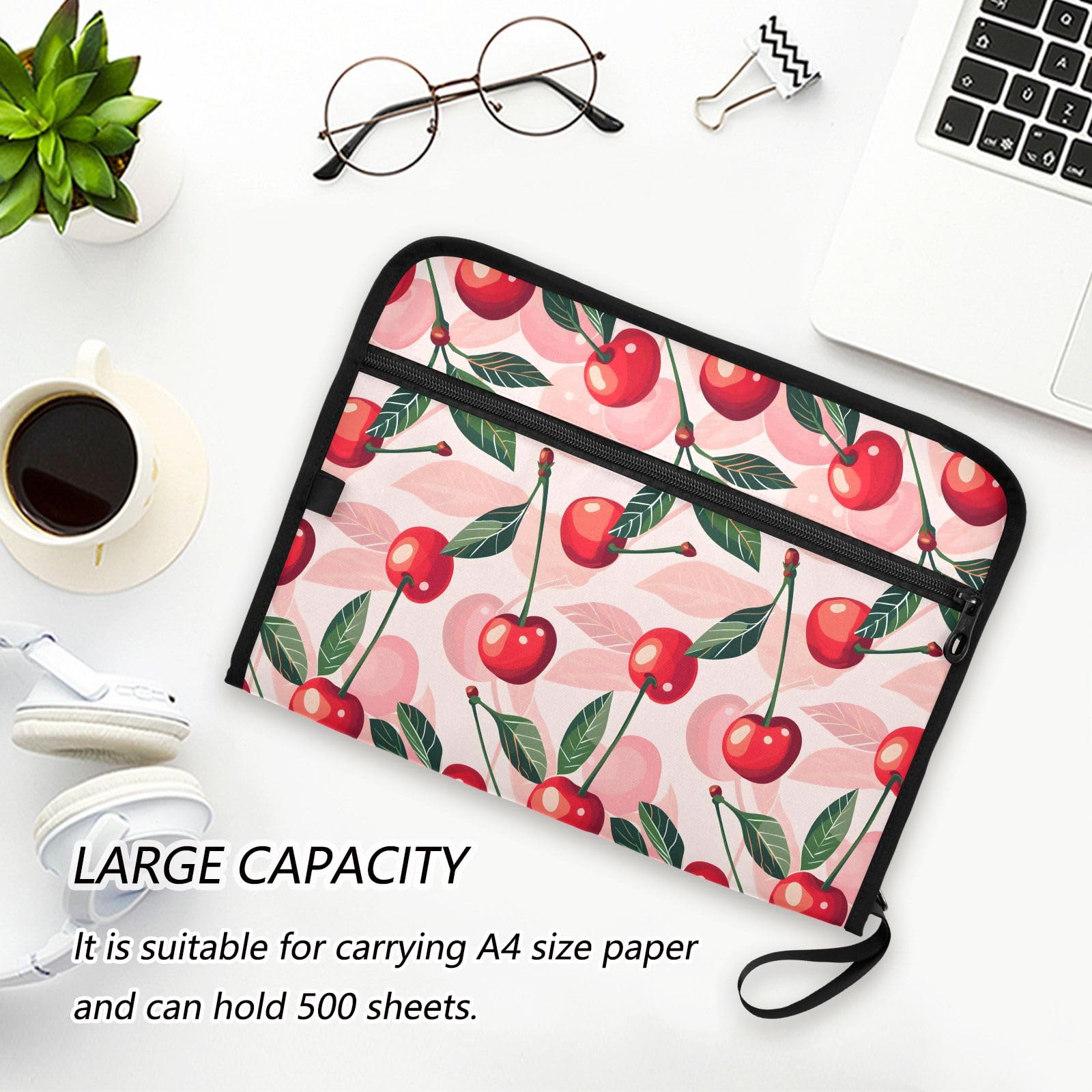 Amazon.com: Cute Cherry Print Expanding File Folder with Sticky