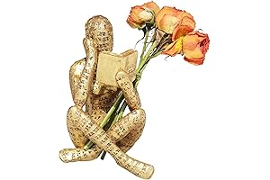 Gold Reading Women Figurines for Bookshelf