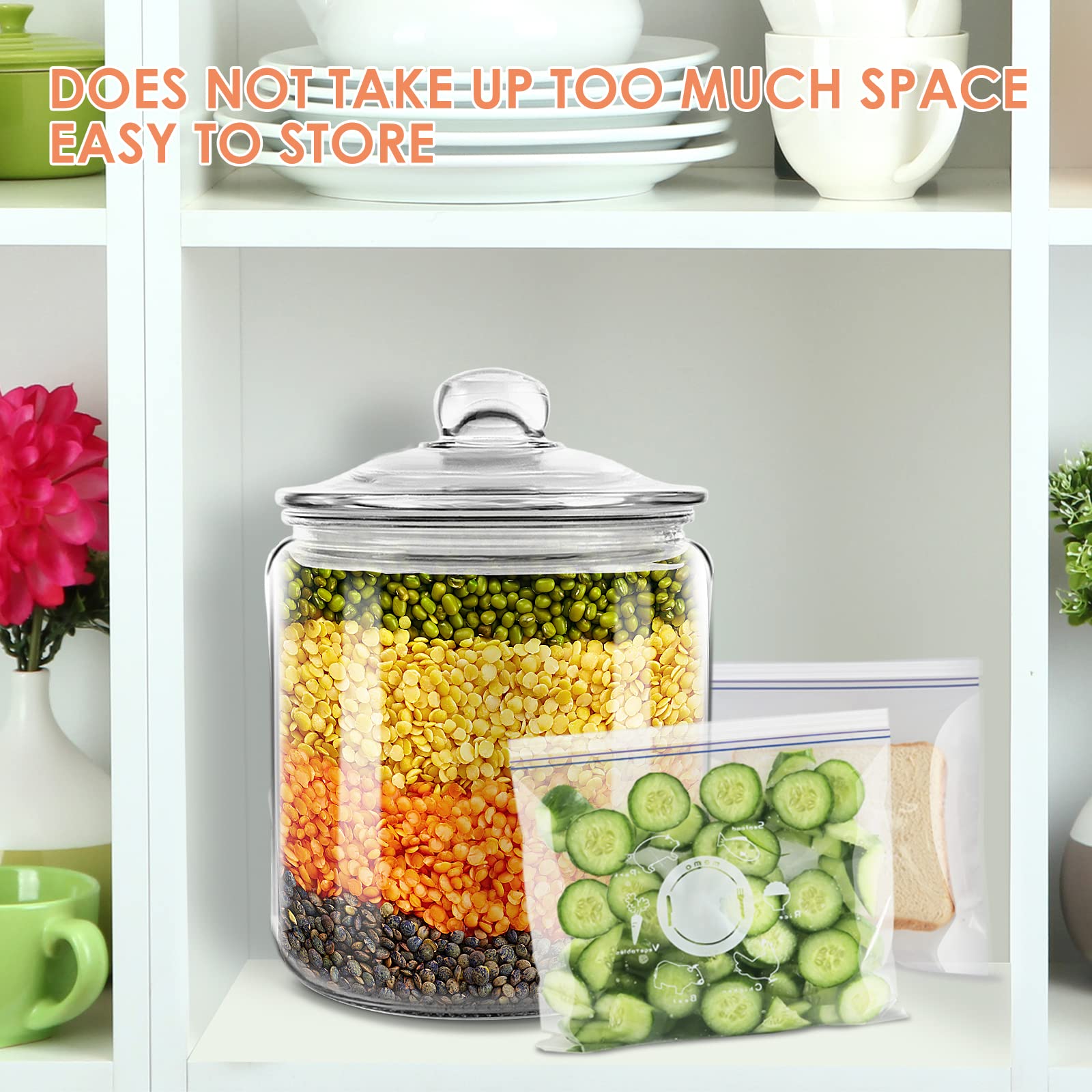 Set 2 Barattoli Vetro 3.9L Con Coperchio - Ermetici Per Alimenti, Biscotti, Caramelle - Myiosus - Foto 9