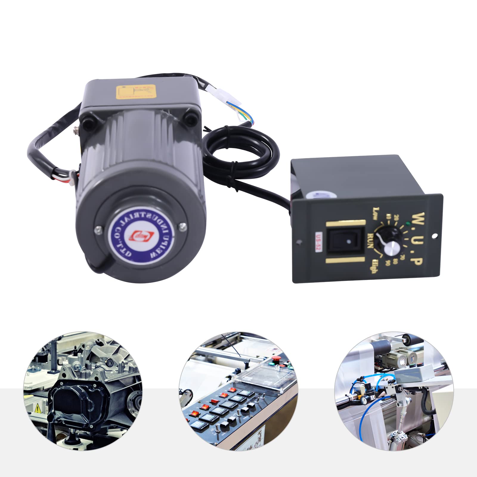 Drehzahlminderer, Stufenlos Regelbarer Motor 220V 40W Einstellbare Drehzahl Einphasen Asynchron Getriebemotor Frequenzumrichtermotor (20K)
