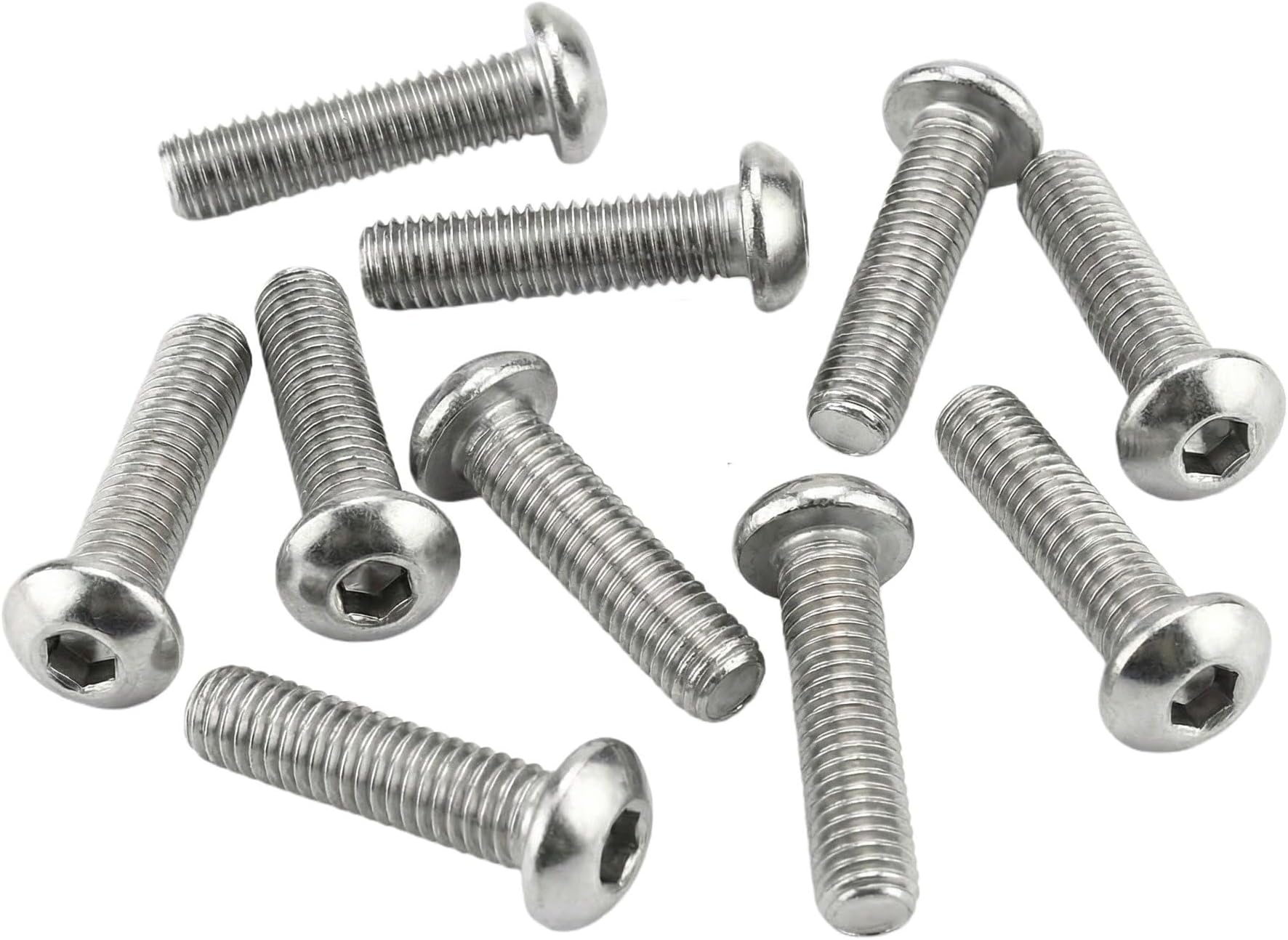 NACX M5 x 25mm Button Head Hex Socket Cap Screws bolts, Allen Socket Drive, 304 Stainless Steel, 60Pcs