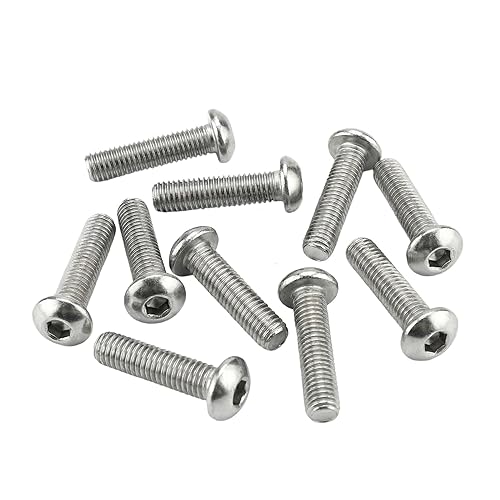 NACX Tornillos hexagonales de cabeza de botón M5 x 0.984 in, tornillo Allen, acero inoxidable 304, 60 unidades