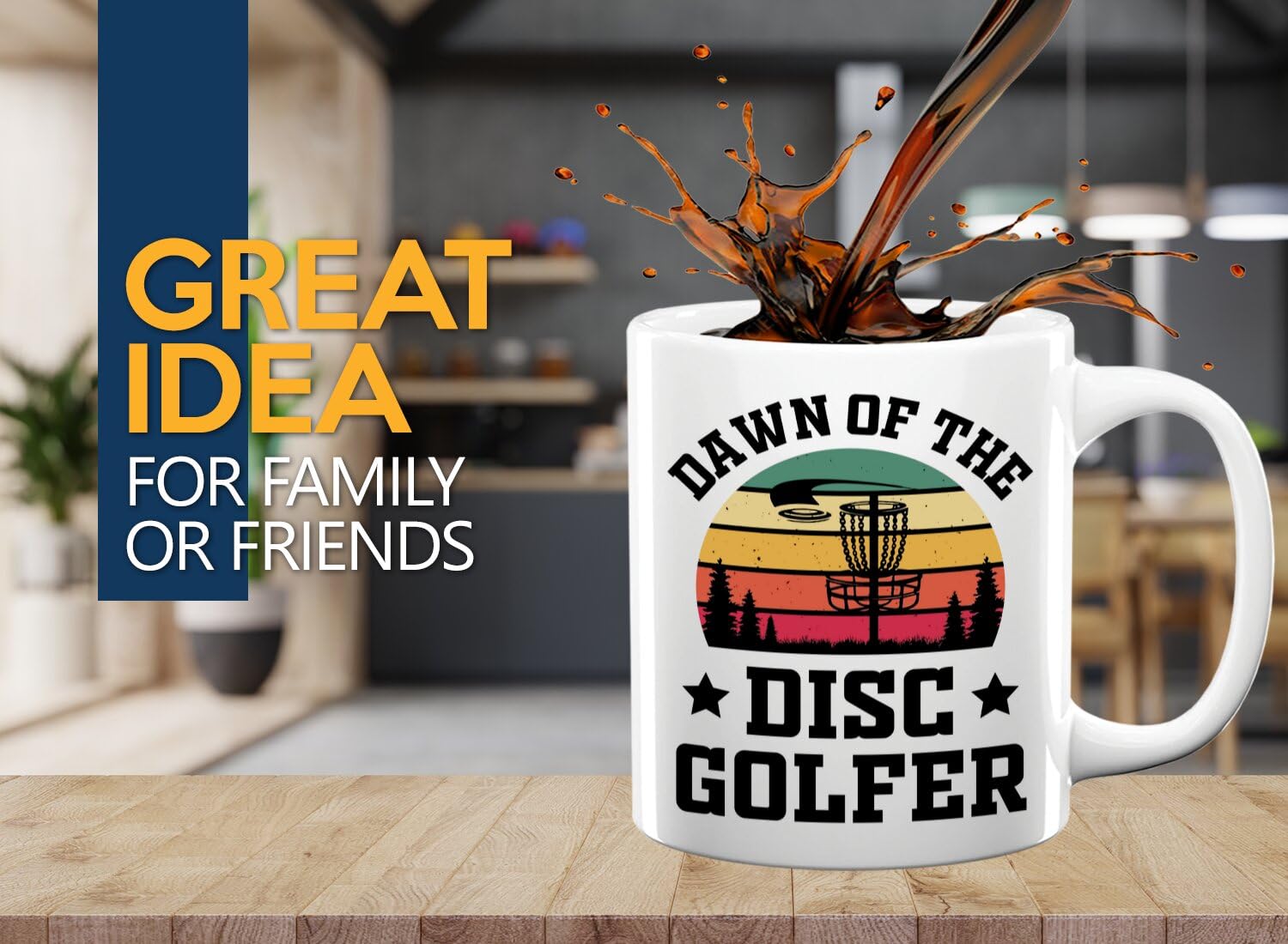 Disc Golf Coffee Mug 11oz White -Dawn Of The Disc Golfer - Funny Frisbee Player Coach Disc Golf Basket Gift Hobby Sport Outdoor