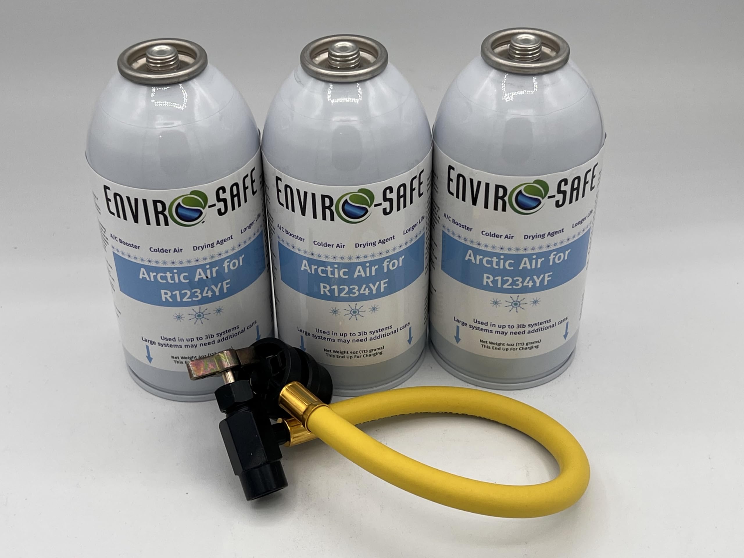Generic Arctic Air R1234yf 3 Cans with Charging Hose