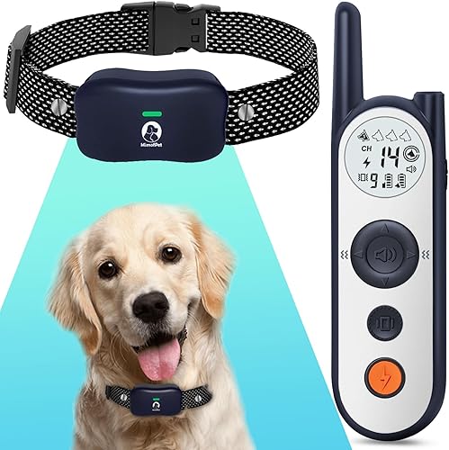 MIMOFPET Sistema inalámbrico para cercas para perros, cubre hasta 856 acres, collar de choque de 5900 pies con control remoto, valla eléctrica