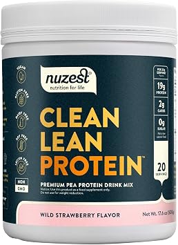 Nuzest Clean Lean Protein - Vegan Pea Protein Powder Wild Strawberry 1.1 lb