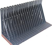 Vista 38 de Paquete de 20 soportes de estante resistentes de 20 pulgadas de largo x 12 pulgadas de alto con tornillos, soportes de estante de metal, soportes