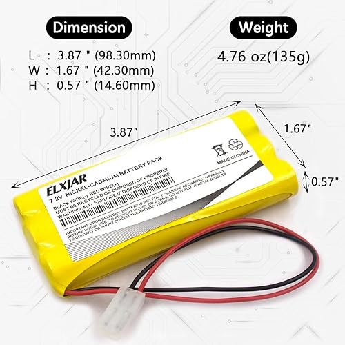 Miniatura 3 de Paquete de 2 baterías de repuesto para luces de emergencia/salida, compatible con Synergistic 118-0017, Dantona CUSTOM-315, Interstate NIC0626, OSI