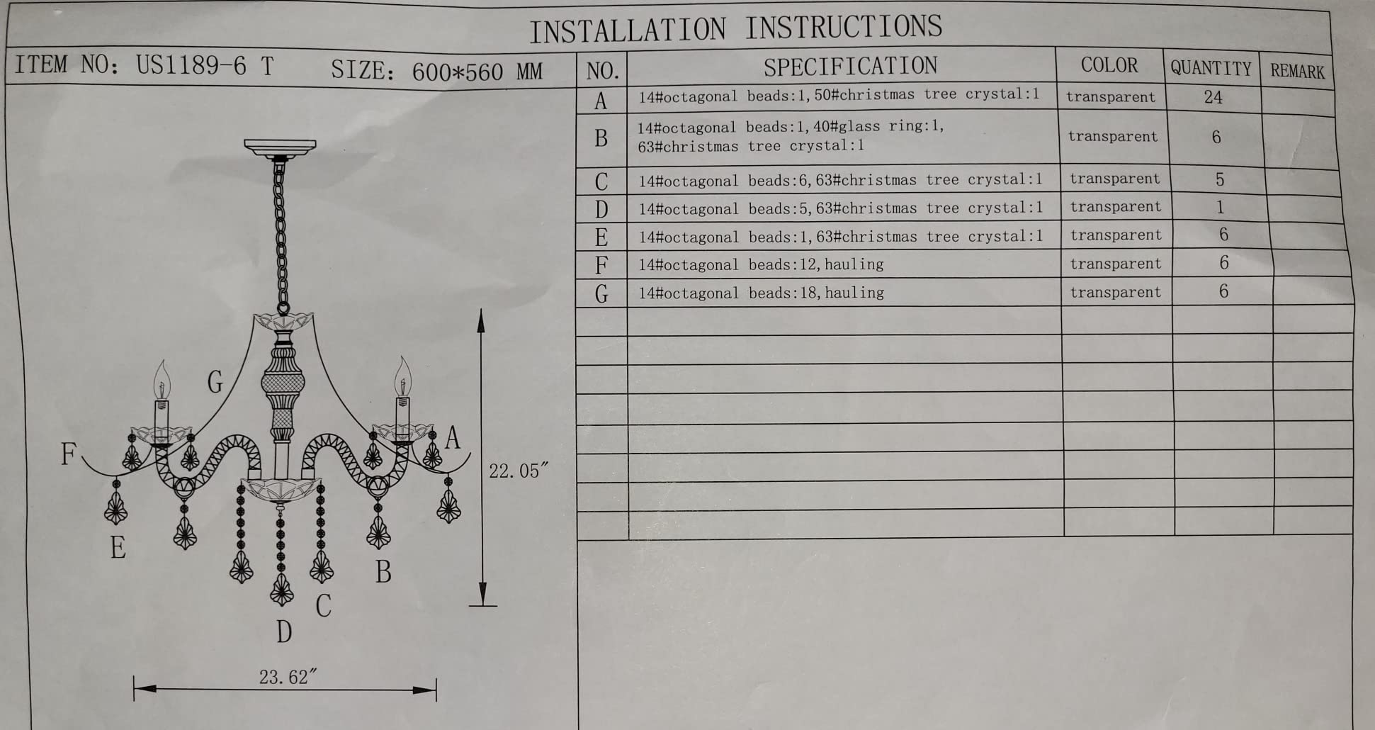 33/mo Finance Zaqtan Luxurious 12 Lights Crystal Chandelier with