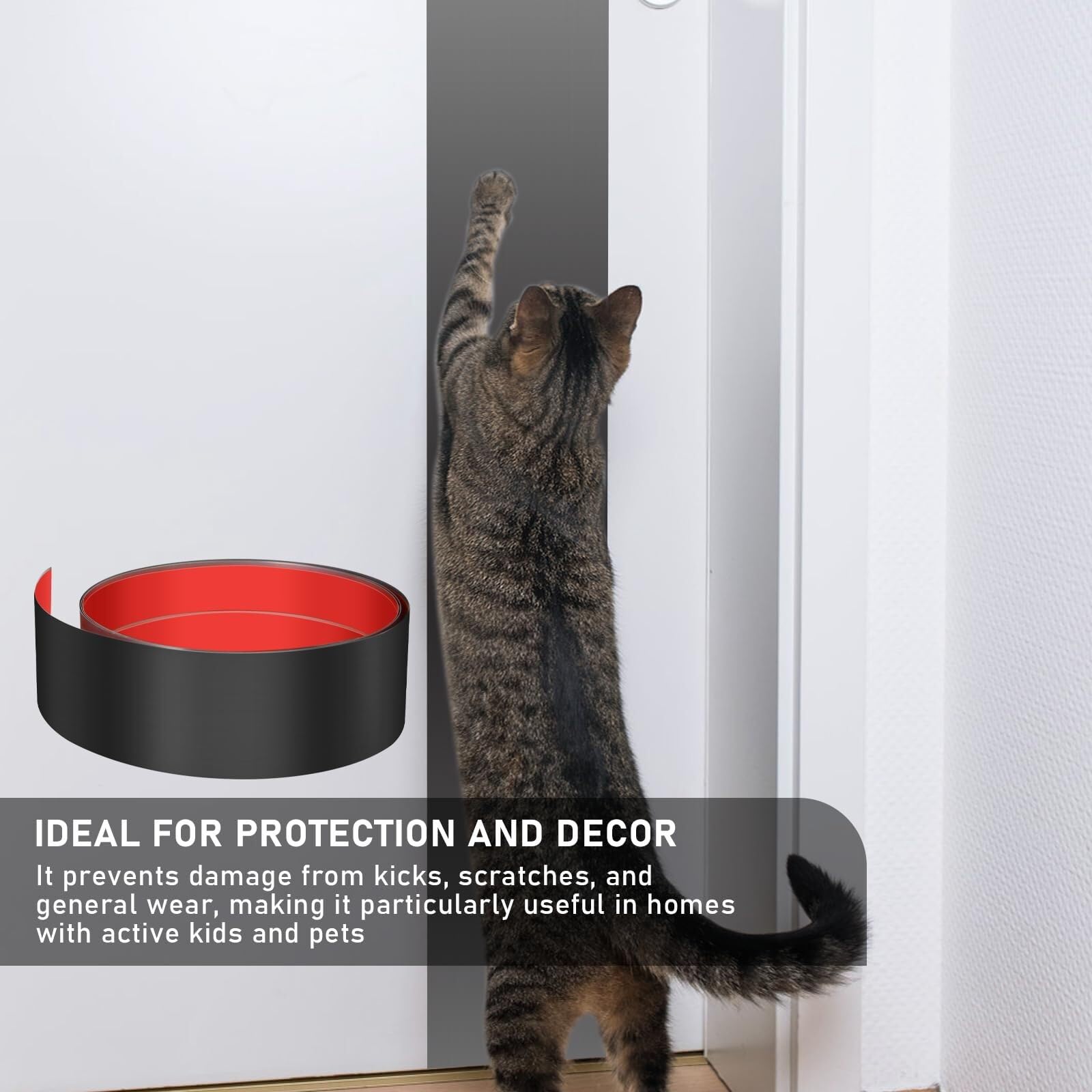 Moldura De Metal, Moldura para Pared Placa Protección Puerta Acero Inoxidable,4"x118",Autoadhesiva,Parte Inferior,Cocina,Gabinete,Negro Cepillado
