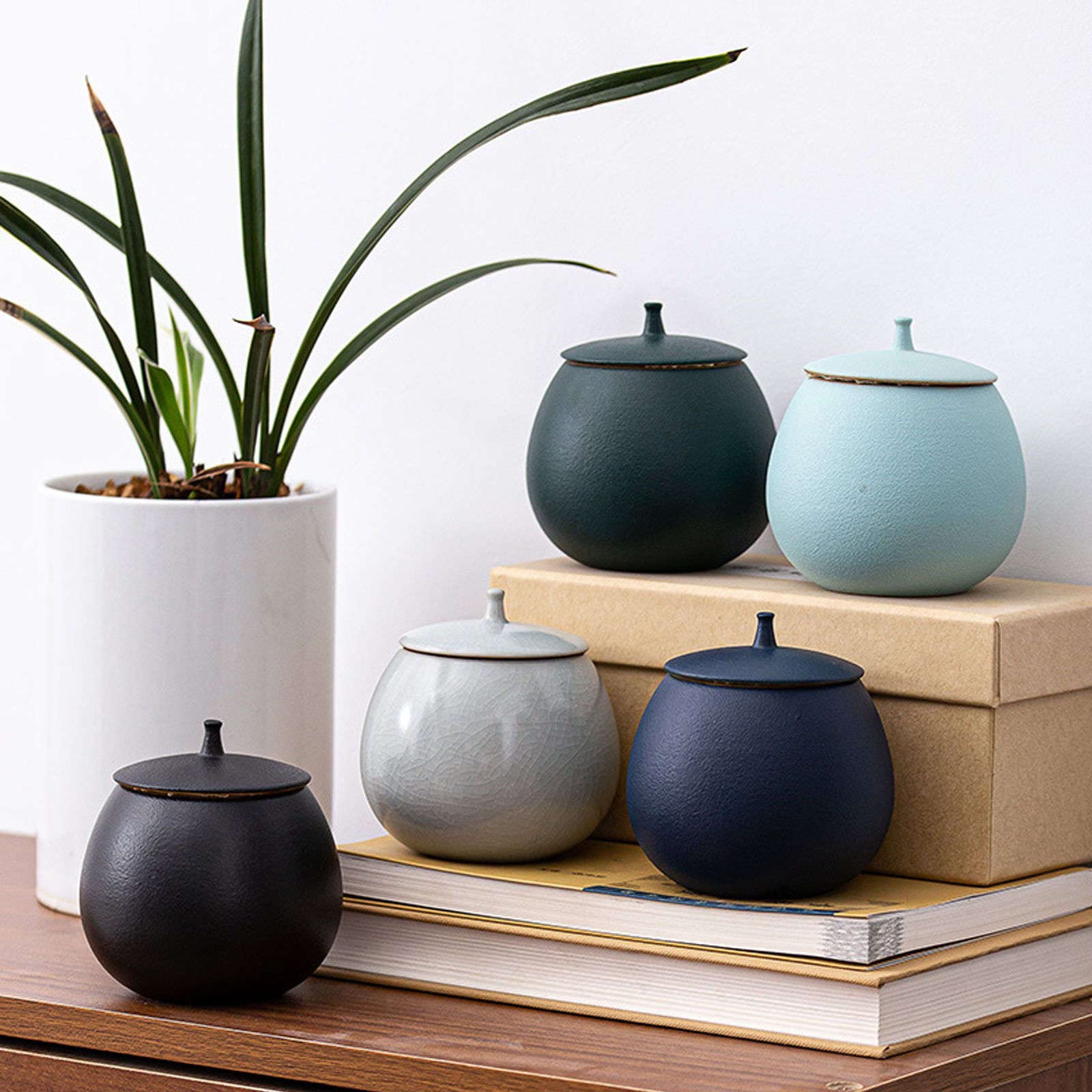 Marineblaues Kaffeedosen-Set – stilvolle Aufbewahrung für Frühstück, Nachmittagstee und Backutensilien – langlebige Schalen für Mehl und andere trockene Waren