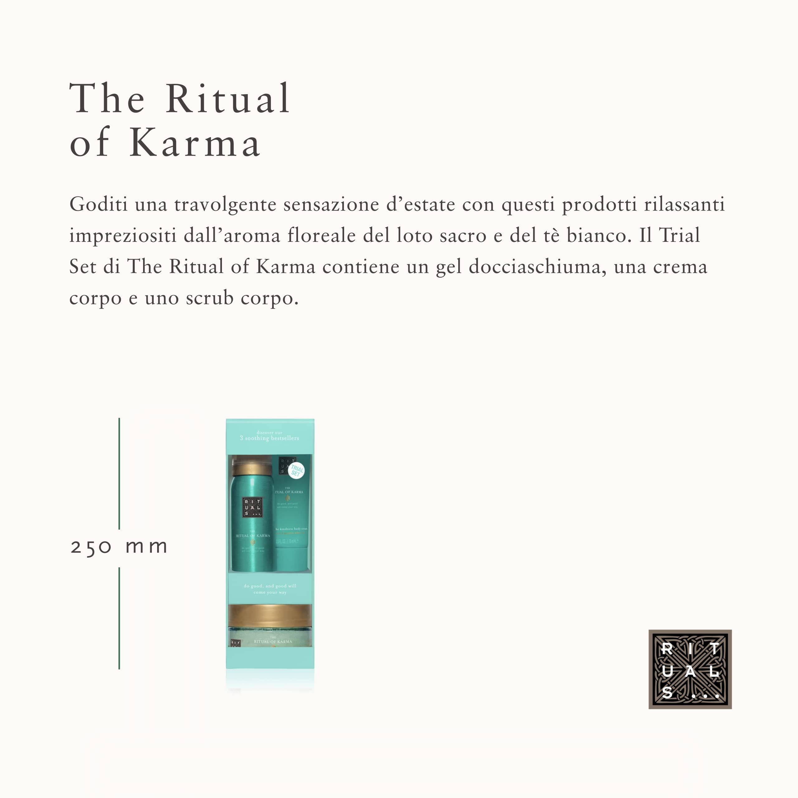 Set de Regalo RITUALS de The Ritual of Karma, Kit de Muestras - con Loto Sagrado y Té Blanco - Propiedades Hidratantes y Refrescantes