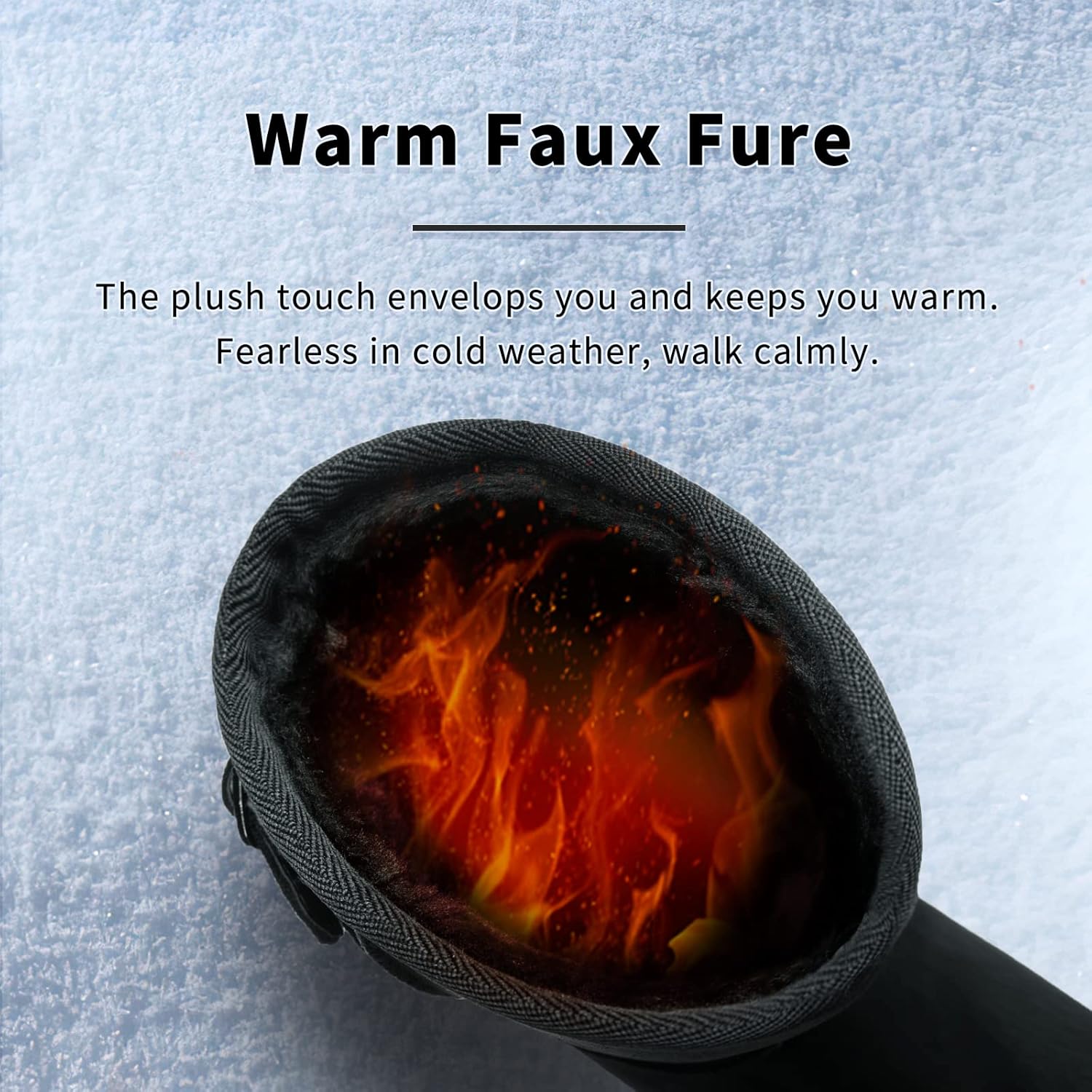 Moudki Womens Winter Boots Mid-calf Snow Boots Fashion Warm Boots for Women Cute Furry Slip On Boots