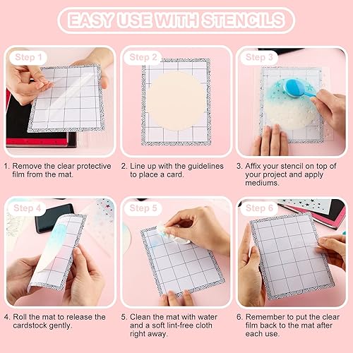 Miniatura 4 de Juego de 5 alfombrillas adhesivas de baja adherencia, antideslizantes, flexibles, 2 estándar y 3 mini con 1 juego de sábanas de plástico para