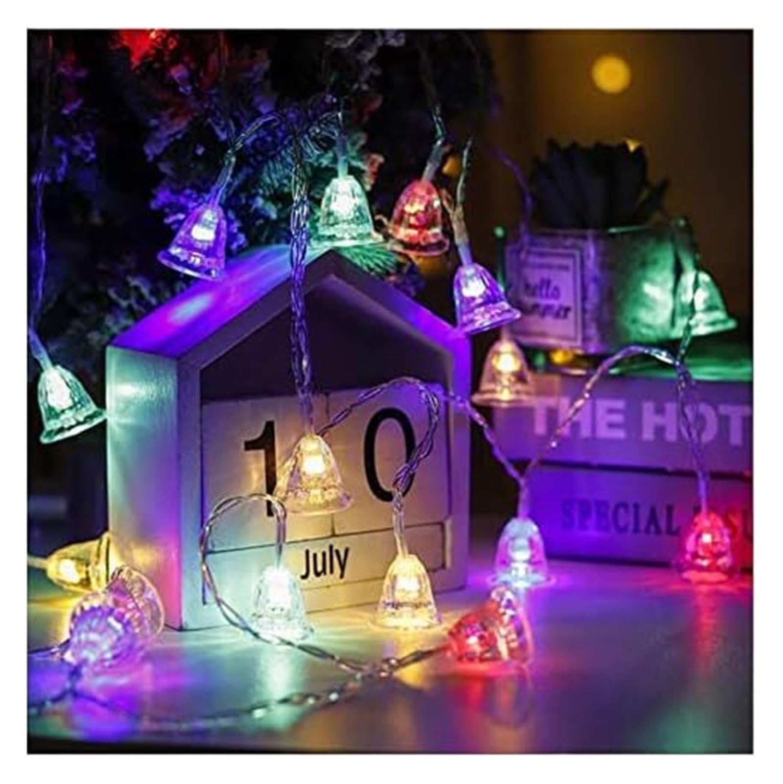 FBHFSUIEF Creative LED Fairy Lights Night Lamp|Wedding Birthday Party Christmas Home Bar Decoration Ligh(Silver,6.5FT(20LED))