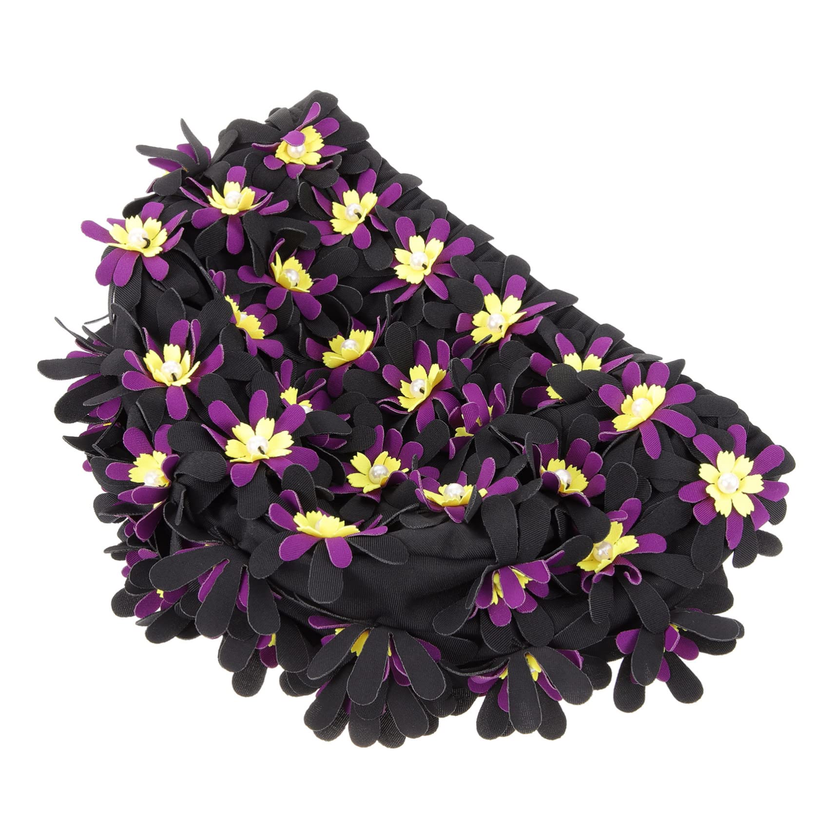 Augmentez Le Chapeau de baignade des Fleurs Cheveux Bonnet de Bain Femme UV Long Bonnet de Bain Fleuri Chapeau de baignade en Tissu Bonnet de Bain à Fleurs Cap Polyester