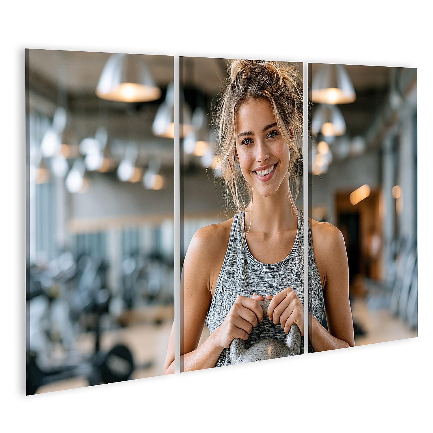 islandburner Quadro su tela, motivo: fitness motivazionale per la palestra in casa, per gli appassionati di sport, 3 pezzi
