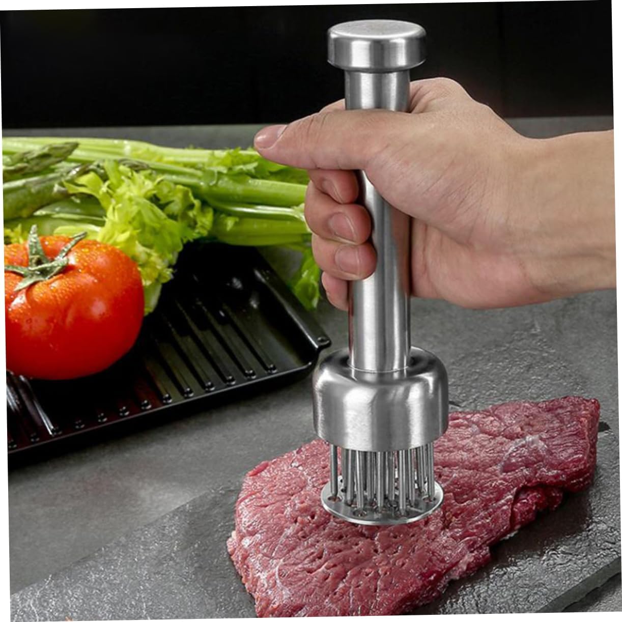 Meat Shredder Tool Steel Meat Loosening Hammer Cooking Tenderizer for Kitchen