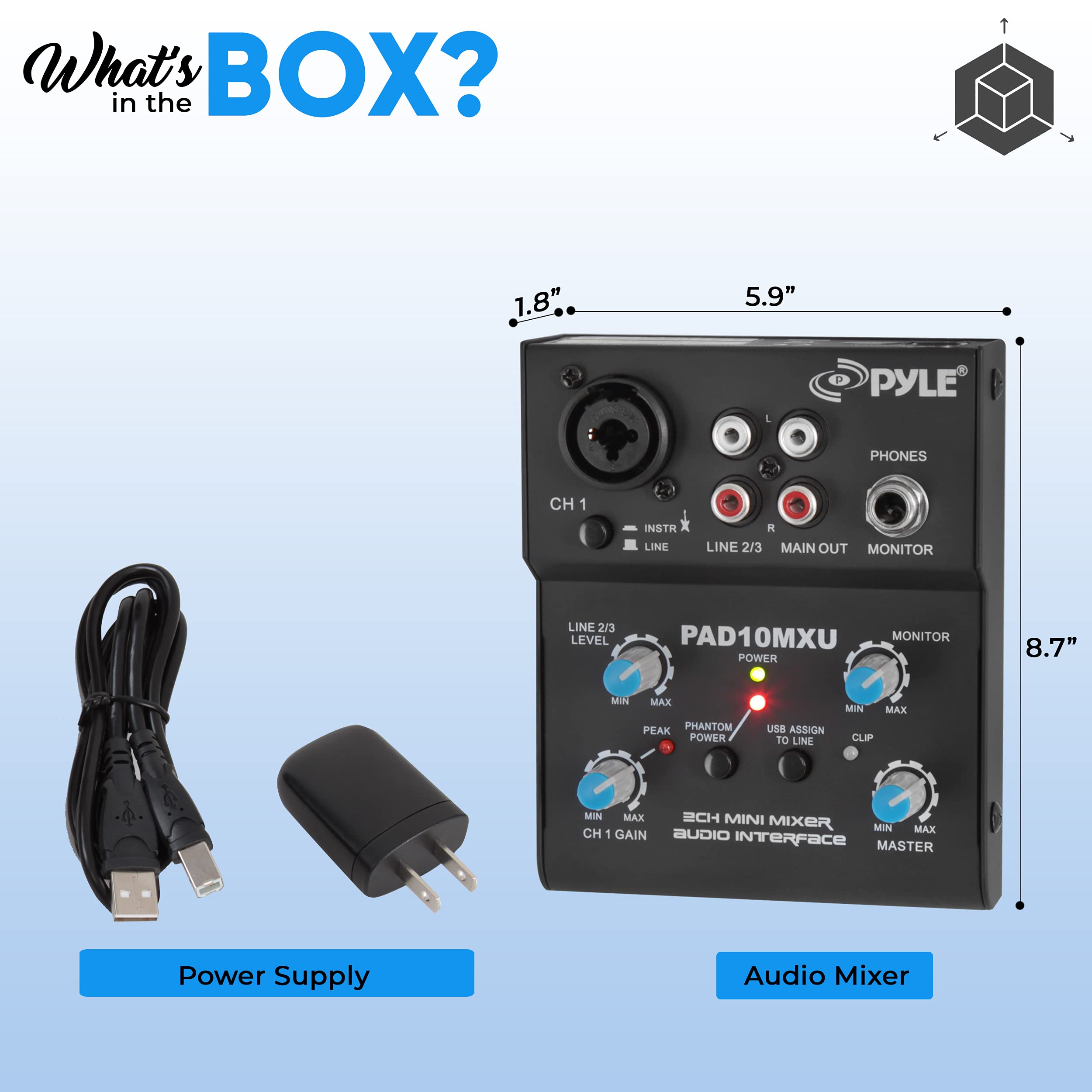 Buy Pyle 2Channel Audio Mixer DJ Sound Controller Interface with USB