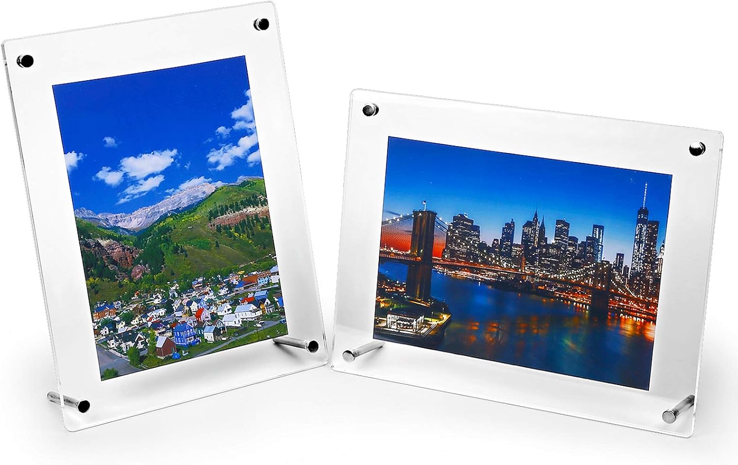 HESIN 6x9 inch Acrylic Photo Frame 2 Pack Tabletop Picture Frame A5