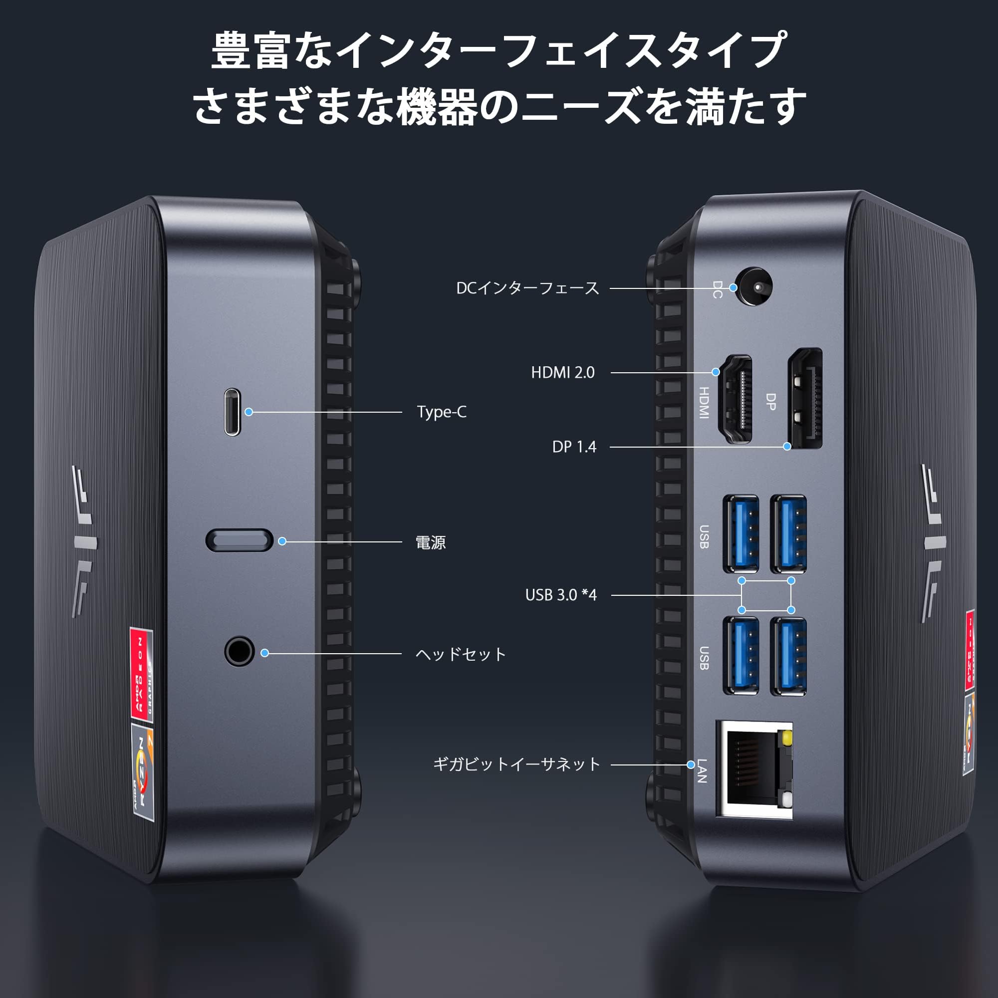 Amazon.co.jp: ミニpc AMD Ryzen 7 3750H mini pc ryzen 16GB DDR4