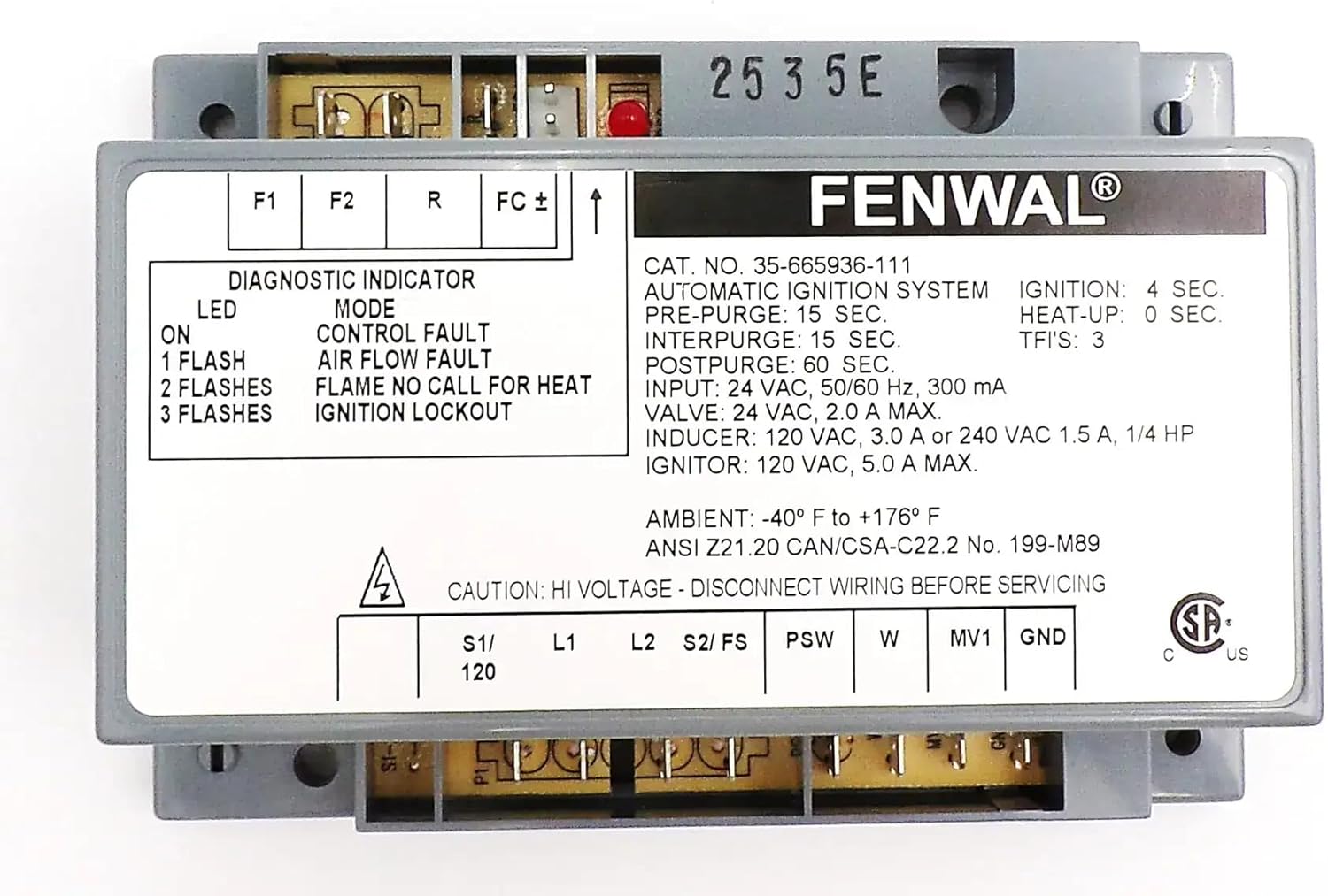 35-665936-111 Ignition Control | Exact Fit Replacement for Fenwal Part# 35-665936-111 OEM