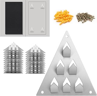 24 Pack Surface Mount Impaler Acoustic Panel Mounting Hardware - 4.6" X 3.9" Triangle Push-On Impaler Mount with Screws, 6-Prong Angled Acoustic Insulation Impaling Clips for Soundproof Wall Panels