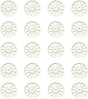 20 PCS Unfinished Wood Wheel, 2.9 Inch Wooden Gear Slices Embellishments, Train Car Wheel Wooden Pieces for DIY Paint, Drawing, Home Party Decoration, Craft Decoration