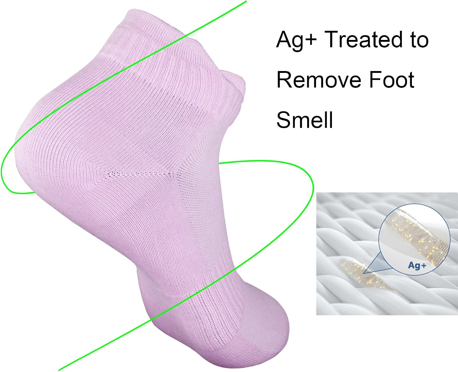 Womens Anti Odor Breathable Moisture Wicking Sports Cotton Low Cut/Quarter Crew Socks for Athletes Foot