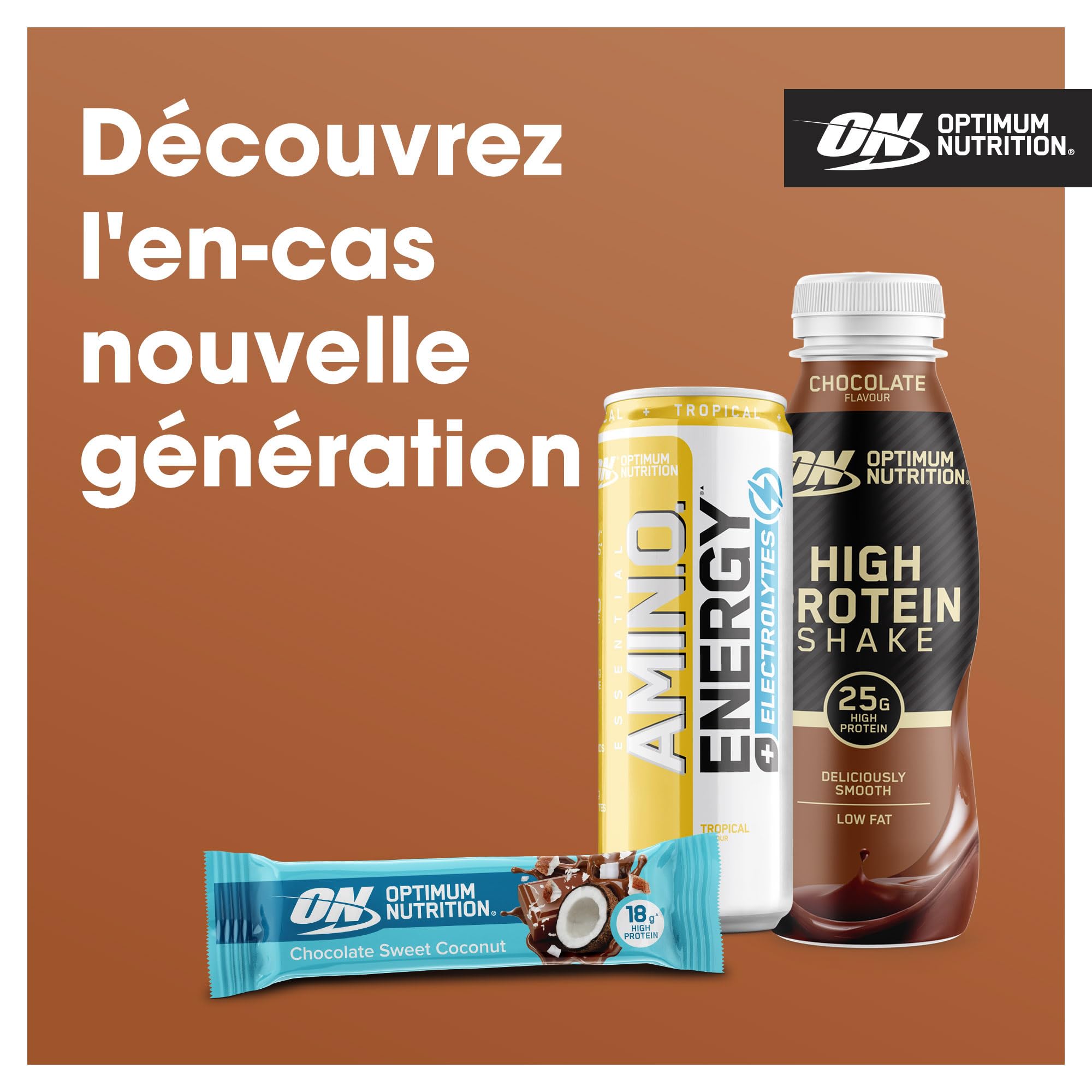 Optimum Nutrition Cocktails riches en protéines – Boisson prête à boire sans sucre ajoutée, faible en gras, pour hommes et femmes, pour la consommation après l'entraînement, chocolat, 12 x 330 ml