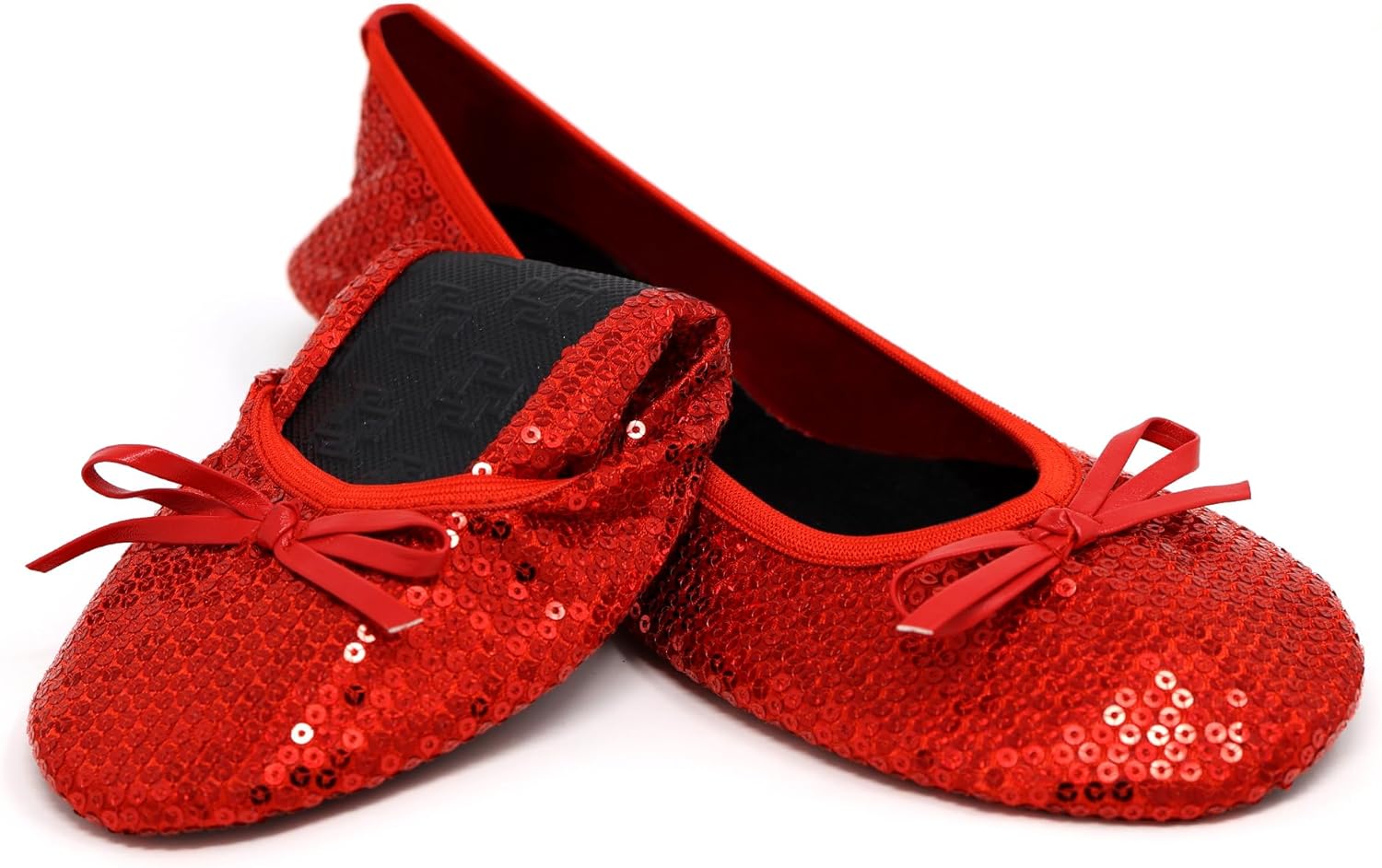 Silky Toes Foldable Sequin Shoes for Women | Comfortable Dressy Flats for Weddings, Parties & Events | Ballet Purse Slippers - Image 3