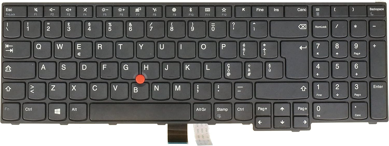 Laptop Replacement Keyboard for Lenovo Thinkpad E570 (20H5 20H6), E570C, E575 01AX137 01AX217 01AX177 Black ITA Italian Italiana Layout