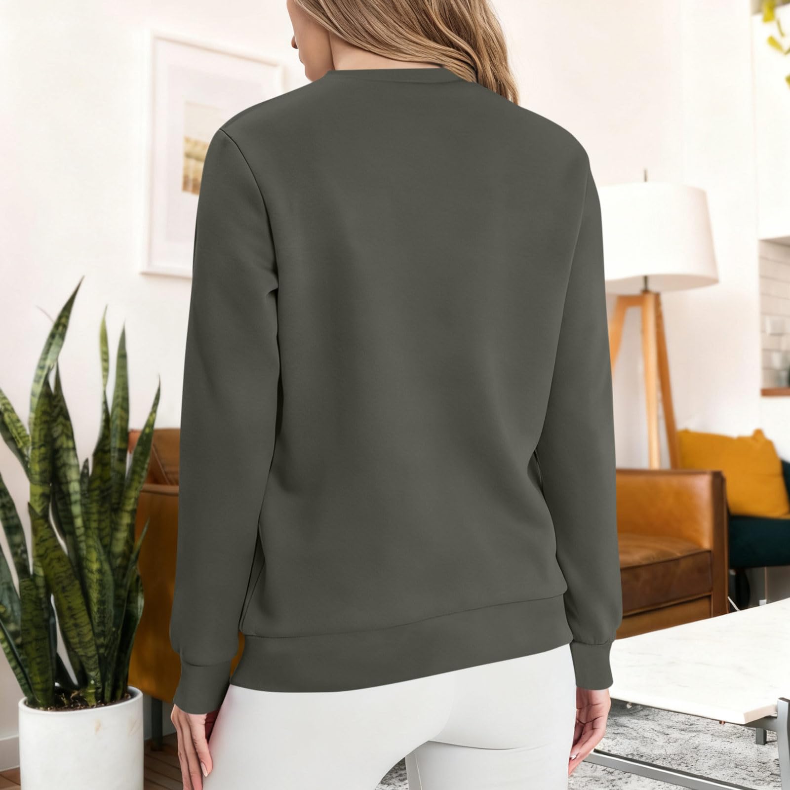 Winterpullover Damen Warm Gefüttert Fleecepullover Pullover Sweatshirt
