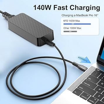 KFD 140W USB C Charger PD3.1 GaN 28V 5A Power Adapter for Framework Laptop 16 (2025),NVIDIA DGX Spark,HP OMEN Transcend 14 Spectre x360 16 Msi Prestige 14 16 Summit E16 AI Studio eero PoE MacBook Pro