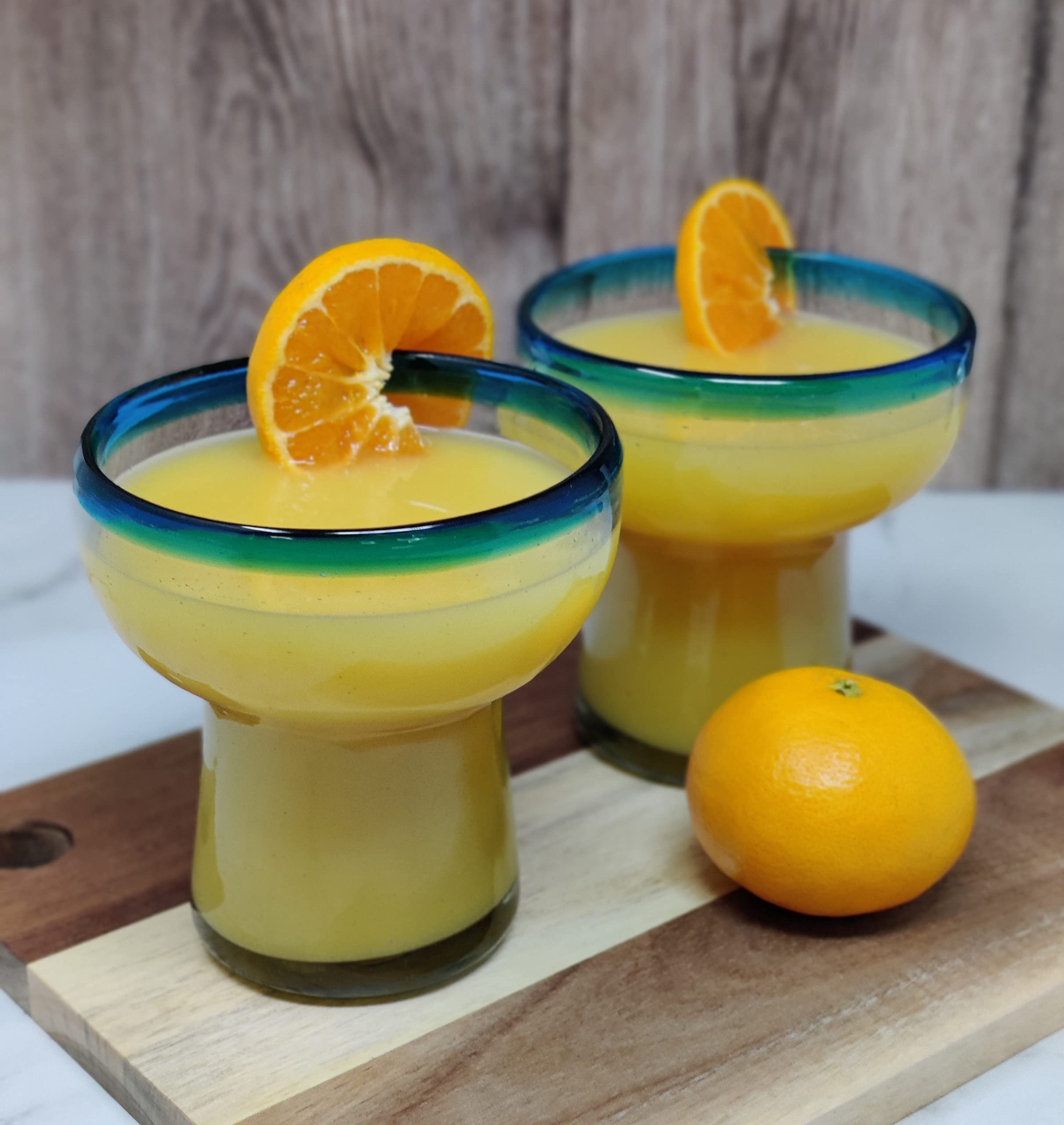 Dos Sueños Mexikanisches mundgeblasenes Glas – Set mit 4 mundgeblasenen Margarita-Gläsern ohne Stiel (400 ml)